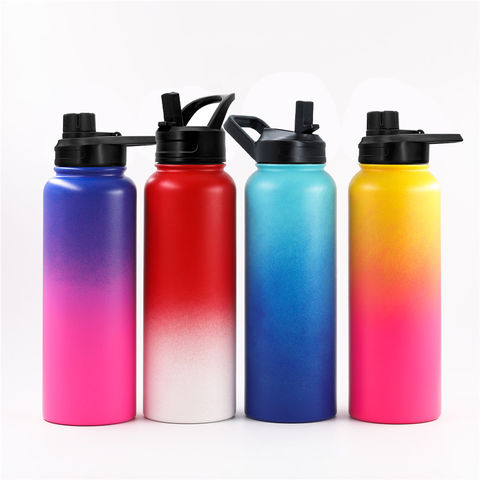 Bouteilles personnalisées promotionnelles, couvercle flexible, large ouverture, bouteilles d'eau de sport isothermes en acier inoxydable