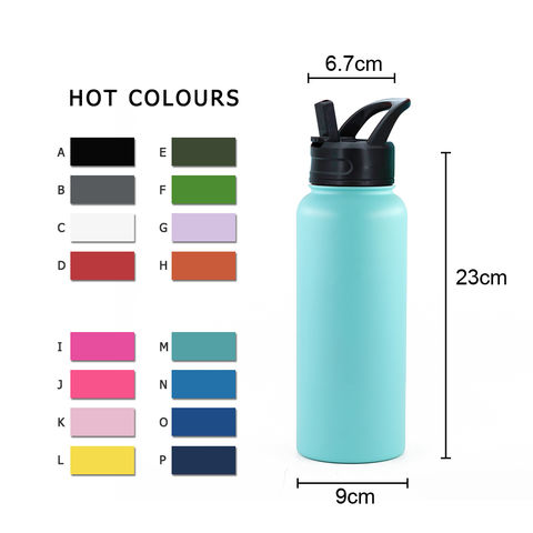 Bouteilles personnalisées promotionnelles, couvercle flexible, large ouverture, bouteilles d'eau de sport isothermes en acier inoxydable