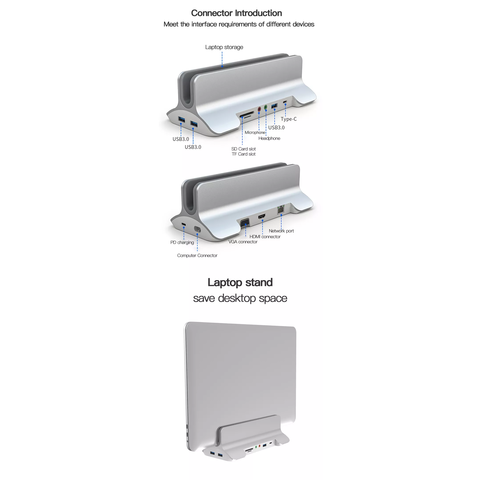 Station d'accueil pour ordinateur portable 12 en 1 type C USB 3.0