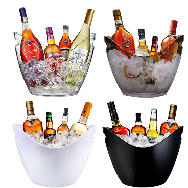 Buy Wholesale China Ice Bucket Clear Acrylic 8 Liter Plastic Tub For Drinks  And Parties, Food Grade, Holds 5 Full-sized & Ice Bucket at USD 1.25