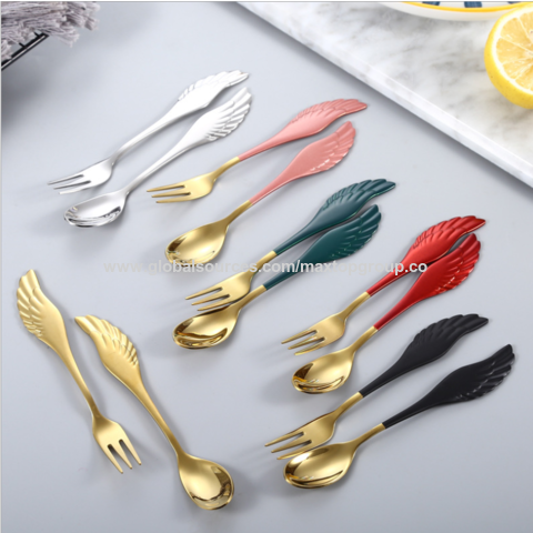 4pcs Stainless Steel Watermelon Spoon Dessert Spoon Creative Ice