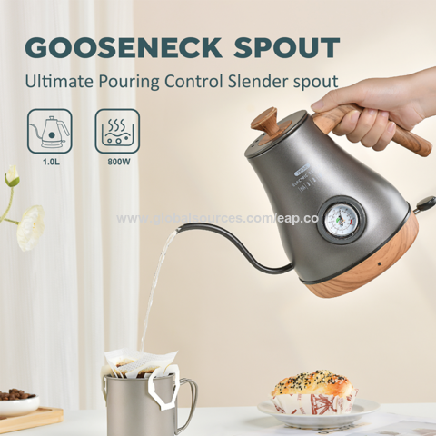 220v/110v Electric Kettle Gooseneck Coffee Pot 1l Slender Spout