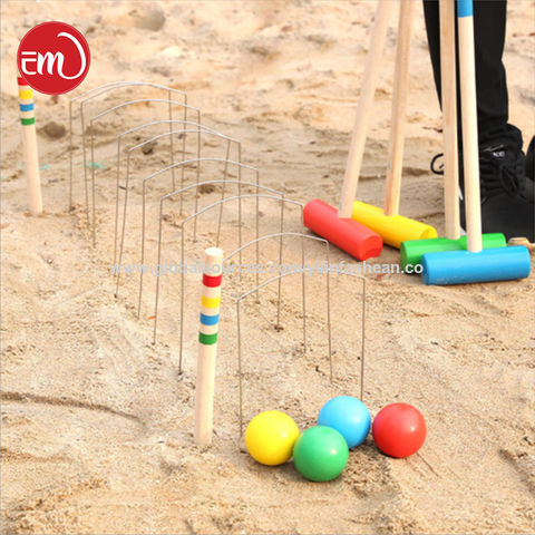 El croquet fija para los niños, los mejores juegos del césped de la venta y los juguetes de madera al aire libre con precio barato