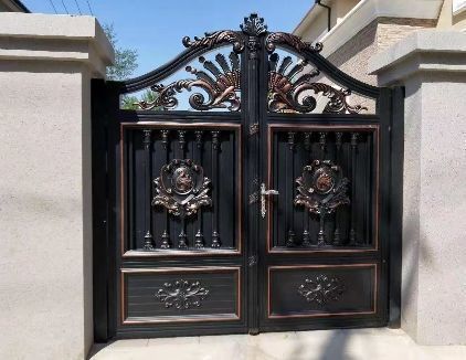 Buy Wholesale China Hench 12 Gauge Steel Wrought Iron Aluminum Gate Design Steel Metal Custom Main Door Gates At Usd 350 Global Sources