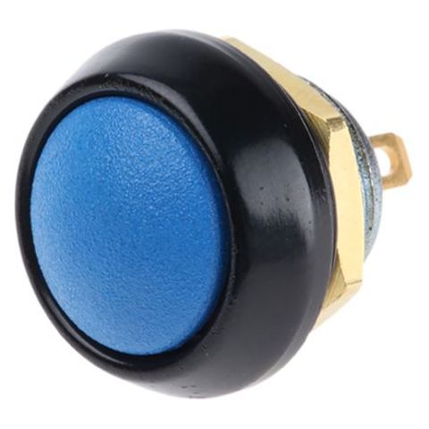 Bouton-poussoir, Verrouillable lumineux, LED Bleu, DPDT, 5 A, Montage  panneau 12V