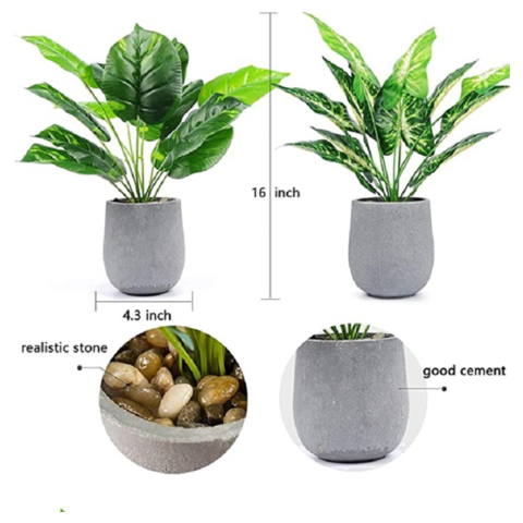 Buy Wholesale China Exquisite Cement Pot With Artificial Plant For