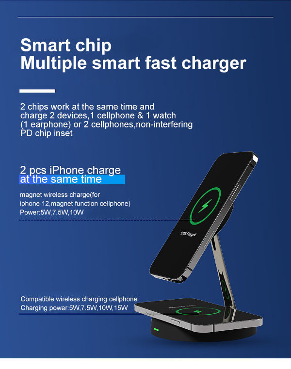 T269 3 in 1 Fast Wireless Charging Station with night lamp for