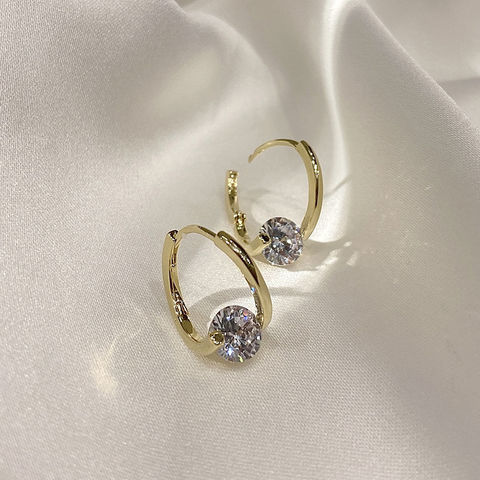 Boucles d'Oreilles Mode Cristal Vintage Goutte d'Eau Femme Pendantes Simples Tendance Bijoux Féminins en Gros