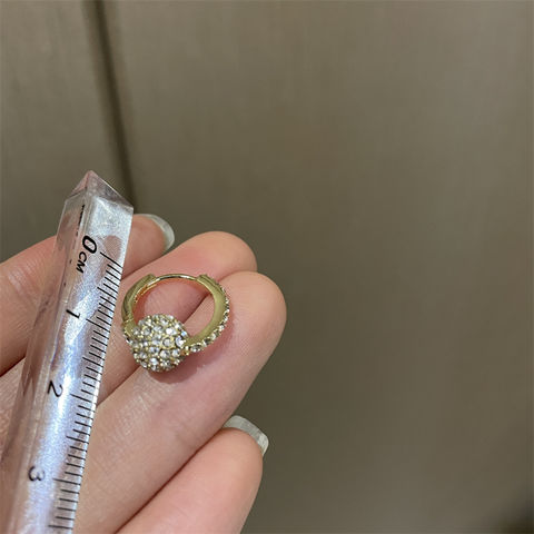 Rhinestone ball dangle earrings - Women's fashion