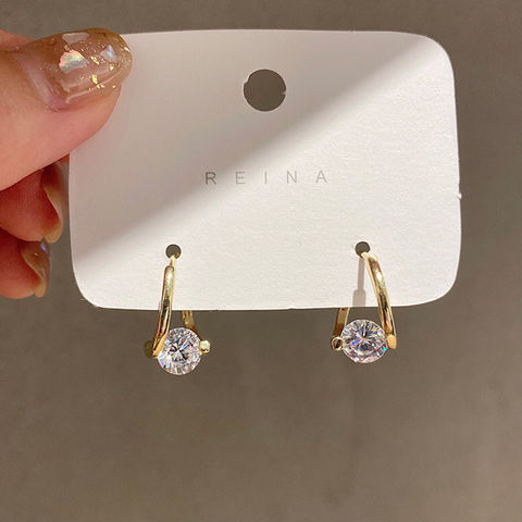 Boucles d'Oreilles Mode Cristal Vintage Goutte d'Eau Femme Pendantes Simples Tendance Bijoux Féminins en Gros