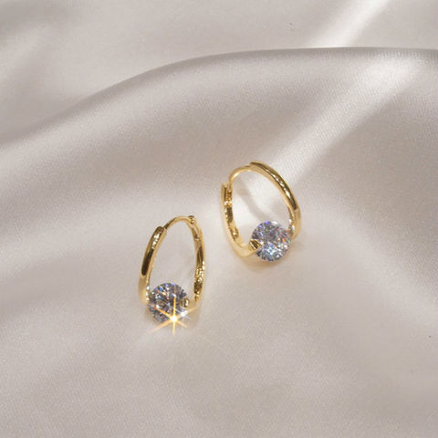 Boucles d'Oreilles Mode Cristal Vintage Goutte d'Eau Femme Pendantes Simples Tendance Bijoux Féminins en Gros