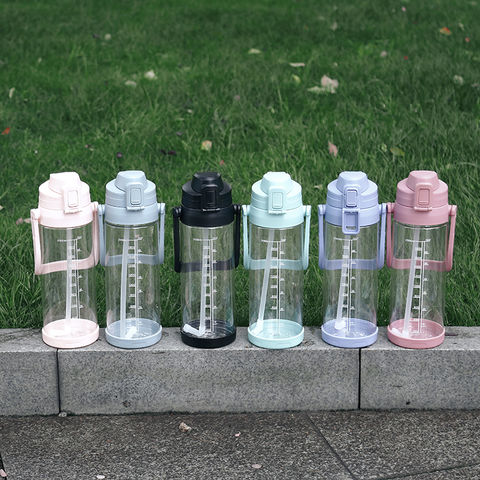 Buy Wholesale China 16oz Colorful Cute Reusable Glass Water Bottle With  Straw & Straw Water Bottle at USD 0.3