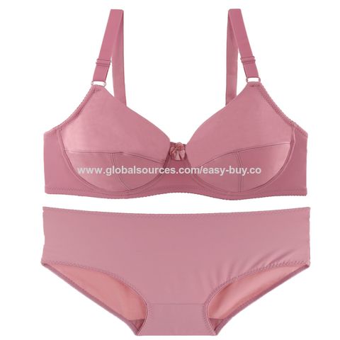 wholesaler - Lot of C cup bra set with thong in pink, Good deals, lingerie