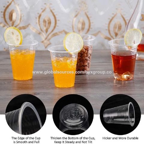 100 Gobelets en Plastique Jetables Transparents 7 Oz 180cc pour Barbecue, Fête, Boissons Froides et Chaudes