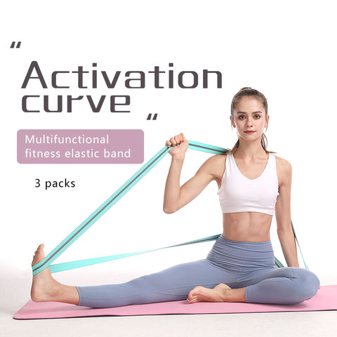 105lb Long Resistance Loop Band Set Unisex Fitness Yoga Elastic