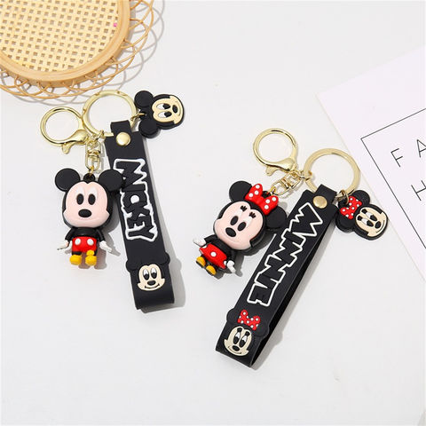 Disney Mickey Mouse Keychains Kawaii Cartoon Figure Keyring Minnie Key  Chain Car Bag Pendant Ornament Key Ring Children Gift