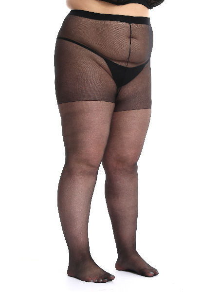 Luoweikadeng Plus Size Pantyhose for Women Semi Transparent