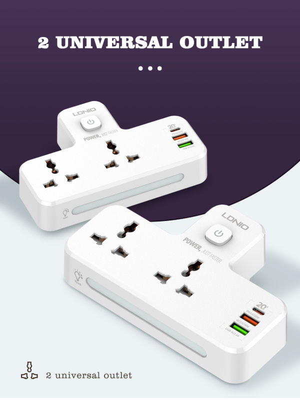 LDNIO SC2311 20W Power strip with night lamp,3 Outlets+PD+QC3.0-Fast charging wall power socket supplier