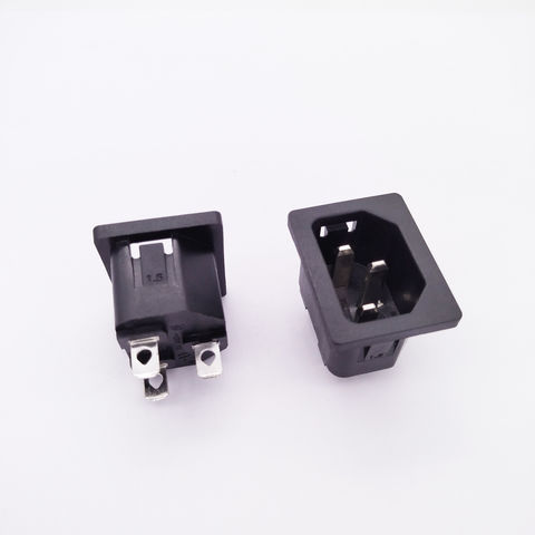 C14 Panel Mount Plug Adapter AC 250V 10A/15A 3Pins IEC Inlet Module Plug  Power Connector Socket Right Angle 10 Pcs 