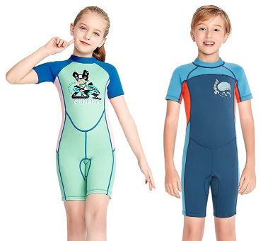 Kids Boy/Girls Swimsuit One-Piece Zip Bathing Suit Short Sleeve Wetsuit  Swimwear