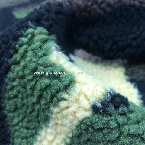 100%Polyester One Side Sherpa Fleece Fabric with Camouflage