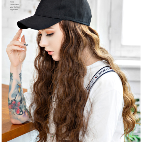  AynnQueen Baseball Cap with Hair Extensions for Women