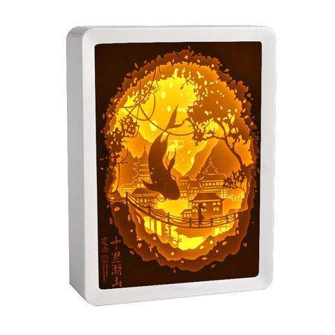 Valentine's Day Gift 3D Papercut Light Boxes Frame Night Lights