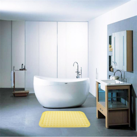 Silicone world PVC Anti-skid Bath Mats Soft Shower Bathroom Massage Mat  Suction Cup Non-slip