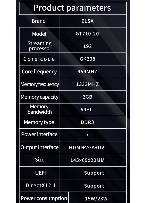 ELSA Graphic Cards Motherboards 192 Streaming processor DDR3 64BIT 2GB