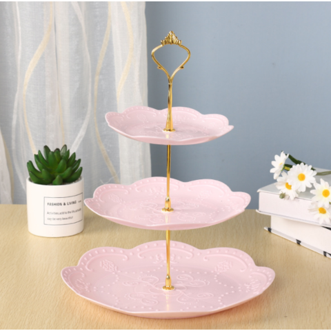 Three-tier Cake Pan Afternoon Tea Dessert Display PlateHousehold