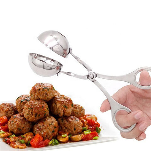 Wholesale Non-Stick Tongs Cake Ice Cream Scoop 304 Stainless Steel Meatball  Maker Spoon