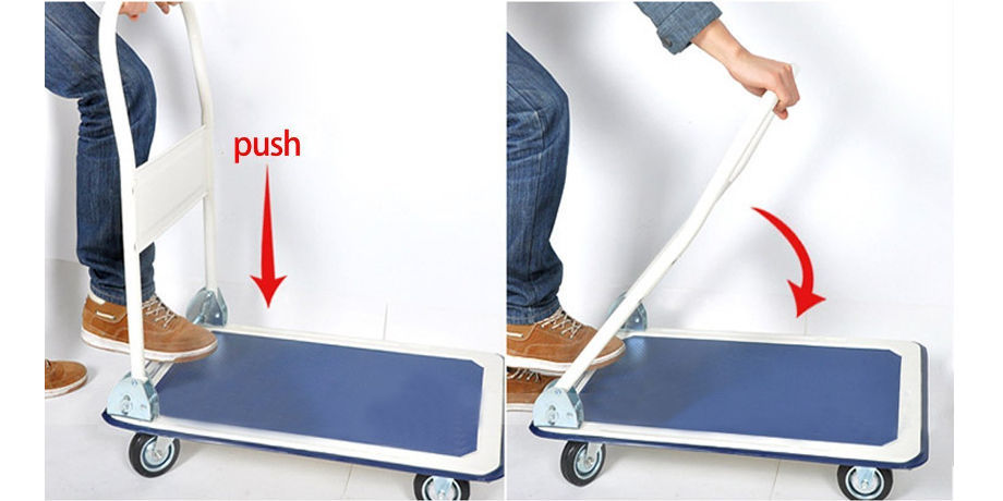 Platform Hand Trucks Foldable Hand Cart Trolley 150kg 300kg Load Industrial Plastic Heavy Duty supplier