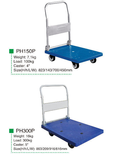 Platform Hand Trucks Foldable Hand Cart Trolley 150kg 300kg Load Industrial Plastic Heavy Duty supplier