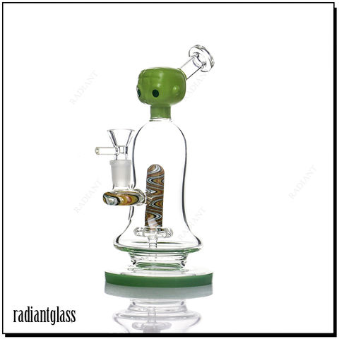 Cartoon Rick And Morty Mini Glass Beaker Bong Cheap Small Dab Rig Water Pipe