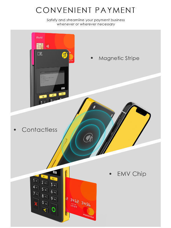 Bluetooth mPOS Terminal Machine JTact C60, Support NFC and EMV Chip ...