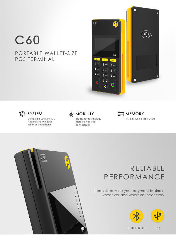 Credit Card Chip Reader With Bluetooth Mpos With Emv Pci Pos Terminal ...