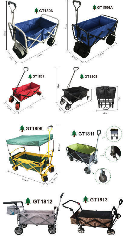 Folding Cart Collapsible Trolley Wheelbarrow for Beach Fishing Outdoor Camping Sports Garden Shopping Supplier