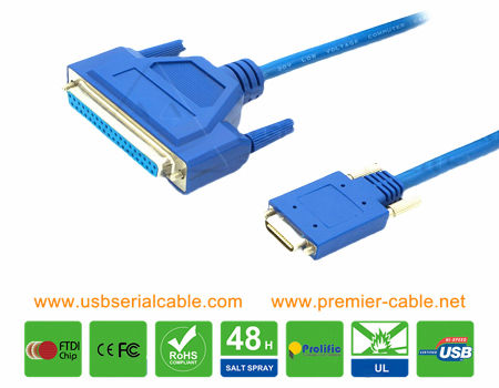 5ft DB26 RS232 3Row 26Pin Serial Extension Cable Male To Female 26-Pin Gold P
