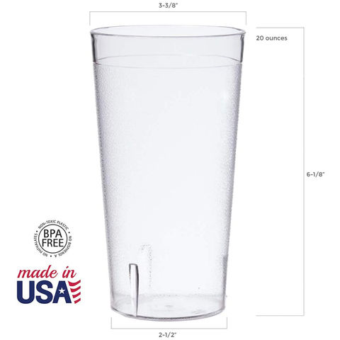 20 Oz Plastic Tumblers Reusable Cups Restaurant Cup Set Drinking Glasses Of  16