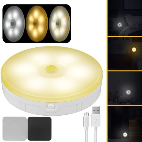 Veilleuse LED Automatique, Rechargeable Led Lampe Detecteur de Mouvement  Interieur,10 Brightness Veilleuse Enfant,Portable Detecteur de Mouvement  Aimanté,Sans Fil,Convient à Armoire,Cuisine,Couloir : : Luminaires  et Éclairage