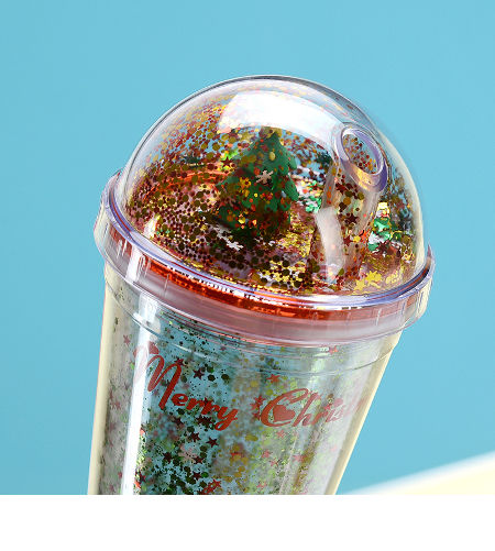 Buy Wholesale China Plastic Double Wall Tumbler Promotional Christmas  Double-layer Creative Glitter Cup With Straw Lids & Plastic Double Wall  Tumbler at USD 2.62