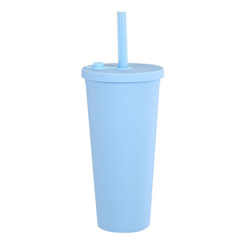 Milk Tumbler With Dome Lids Double Wall Plastic Drink Cups With