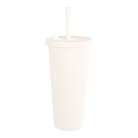 Milk Tumbler With Dome Lids Double Wall Plastic Drink Cups With