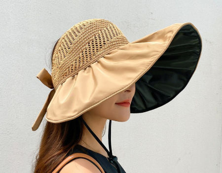 Women Hat Concise Travel Portable Sun Hats for Women Breathable Sunscreenflower Decor Summer Hat 