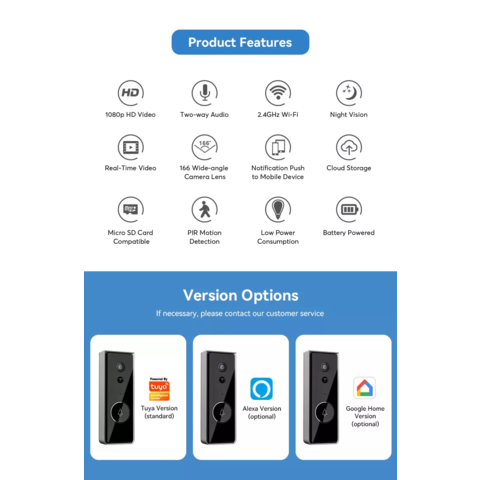 Compre Segurança Exterior Recarregável Bateria 1080p 32g Sd Armazenamento Sem  Fio Impermeável Vídeo Campainha Câmera e Campainha Inteligente de China por  grosso por 35.57 USD