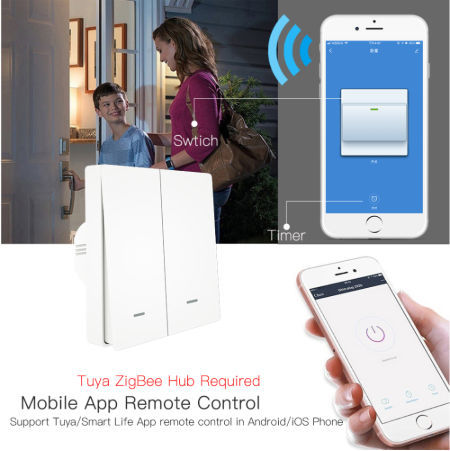 Zigbee 2 way wall smart touch switches zero fire version smart switch supplier