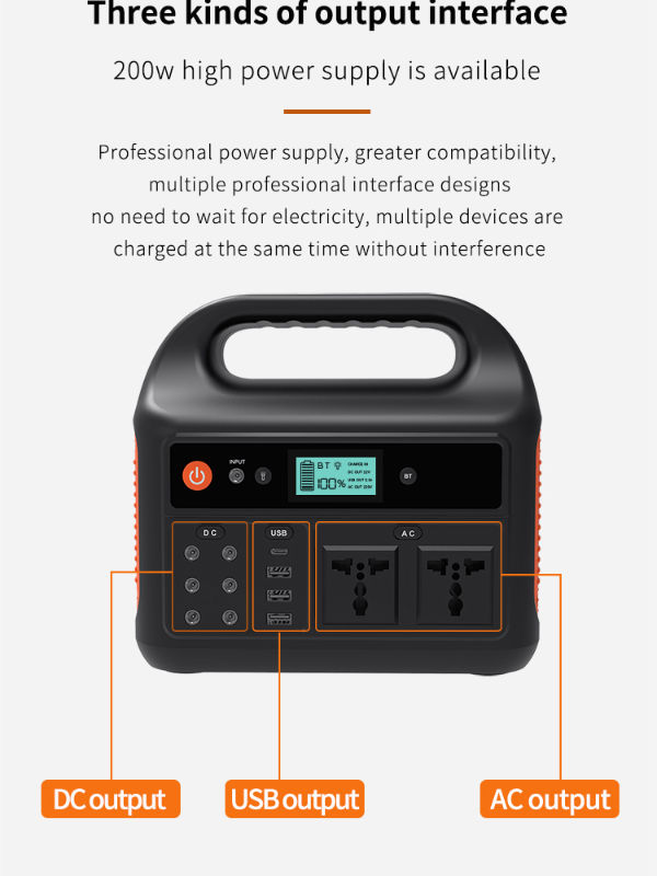 Portable power banks lithium battery 230W power station with BT