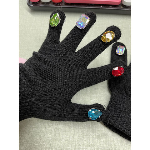 2022 Neue Mode Kreative DIY Koreanische Ins Strass Handschuhe Mode Winterhandschuhe Beauty Exklusiv