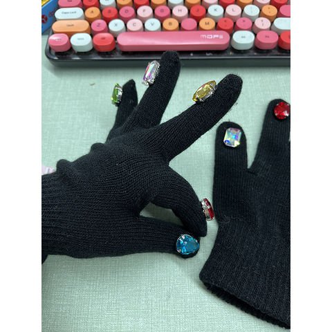 2022 Neue Mode Kreative DIY Koreanische Ins Strass Handschuhe Mode Winterhandschuhe Beauty Exklusiv