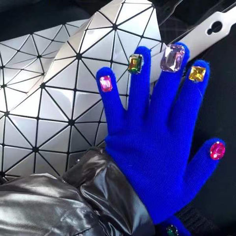 2022 Neue Mode Kreative DIY Koreanische Ins Strass Handschuhe Mode Winterhandschuhe Beauty Exklusiv